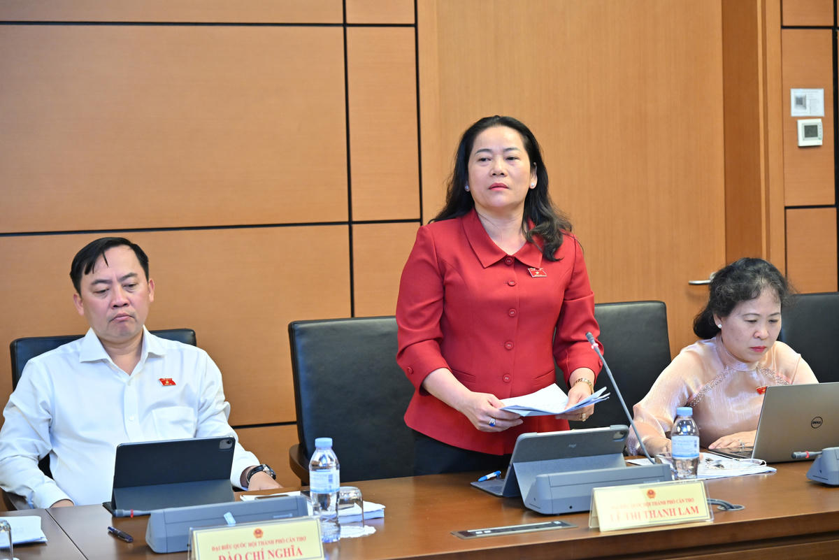 Bà Lê Thị Thanh Lam phát biểu (Ảnh: Quang Vinh)