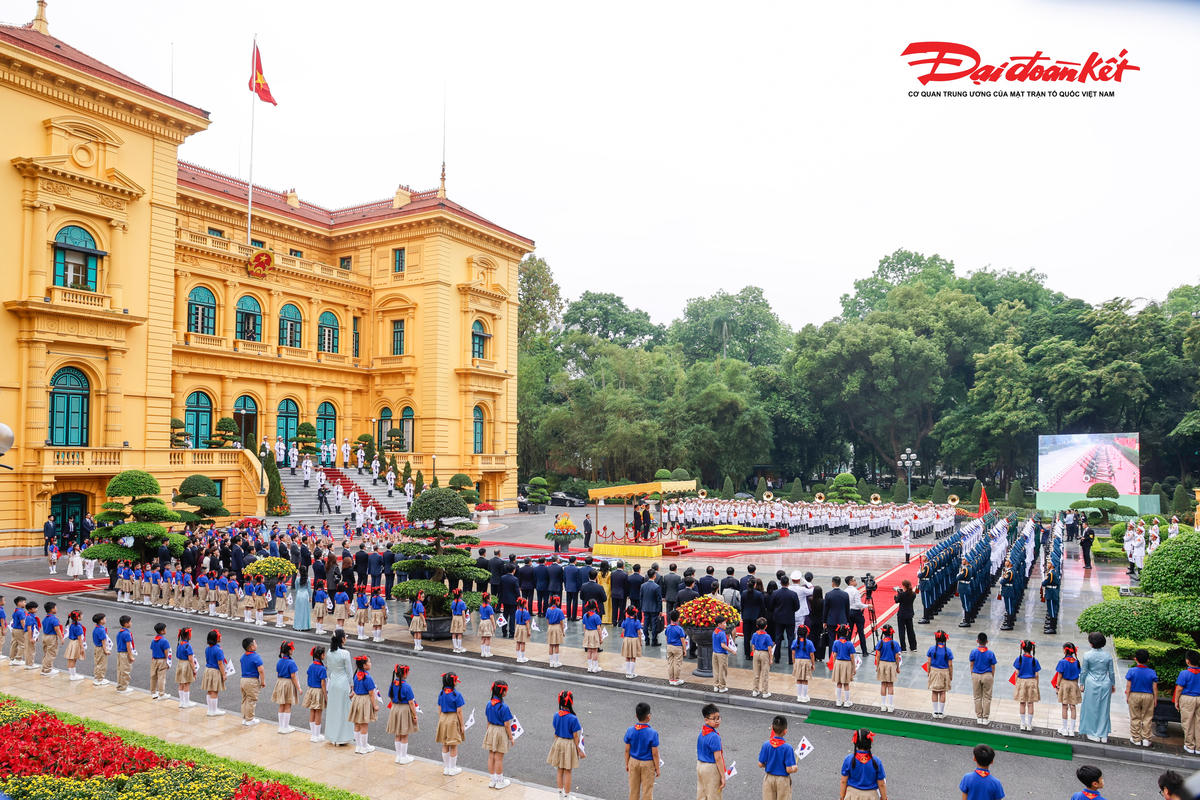 Quang cảnh Lễ đón chính thức Tổng thống Hàn Quốc Lee Jae Myung.