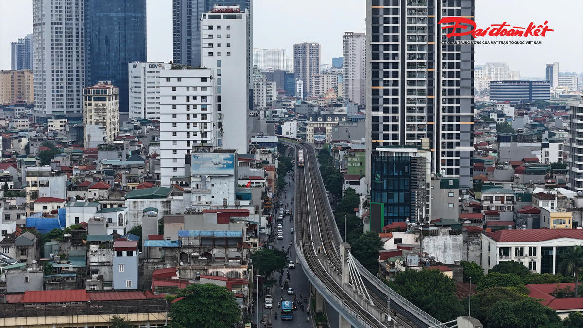 Hình ảnh tuyến đường sắt đô thị Nhổn - ga Hà Nội.