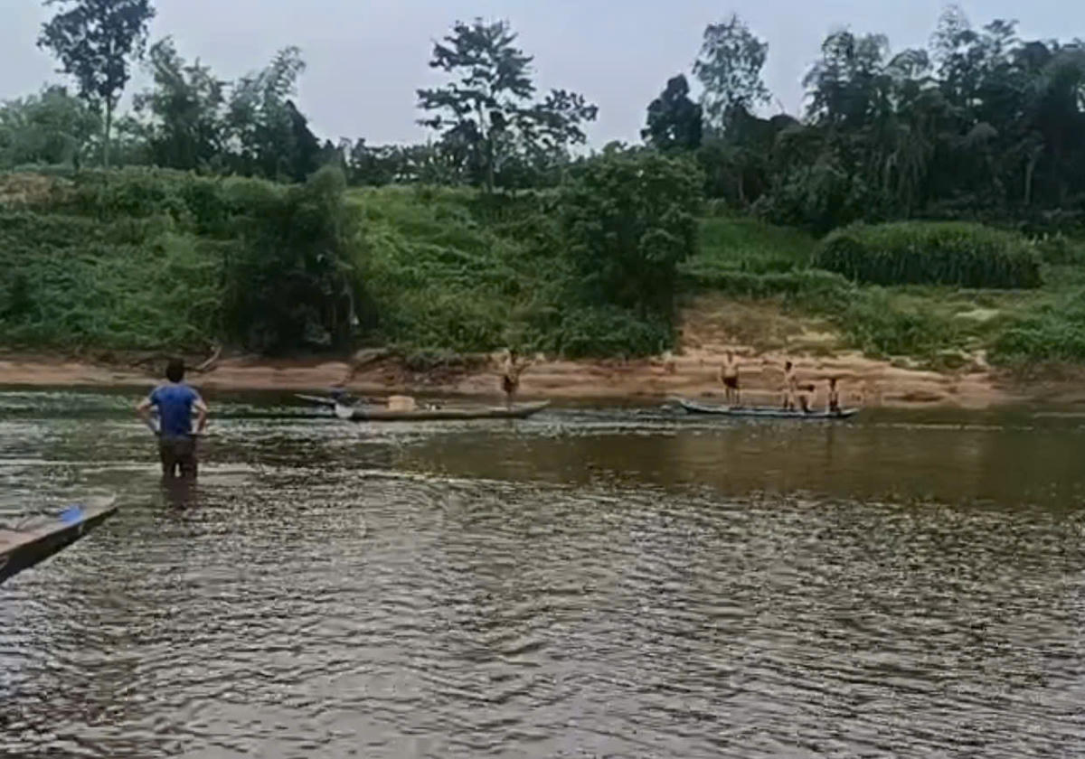 Khu vực sông Tranh, đoạn chảy qua xã Hiệp Đức nơi 2 em học sinh gặp nạn. Ảnh: CV.