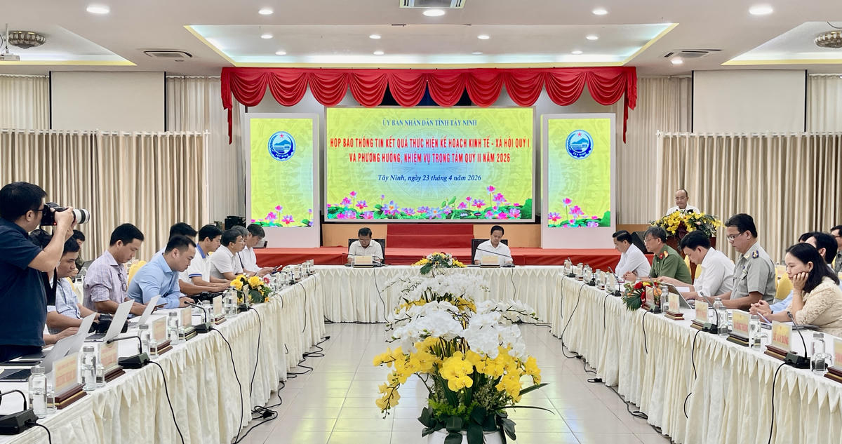 Buổi họp báo cung cấp thông tin quý I ở Tây Ninh. Ảnh: Đ.Xá.