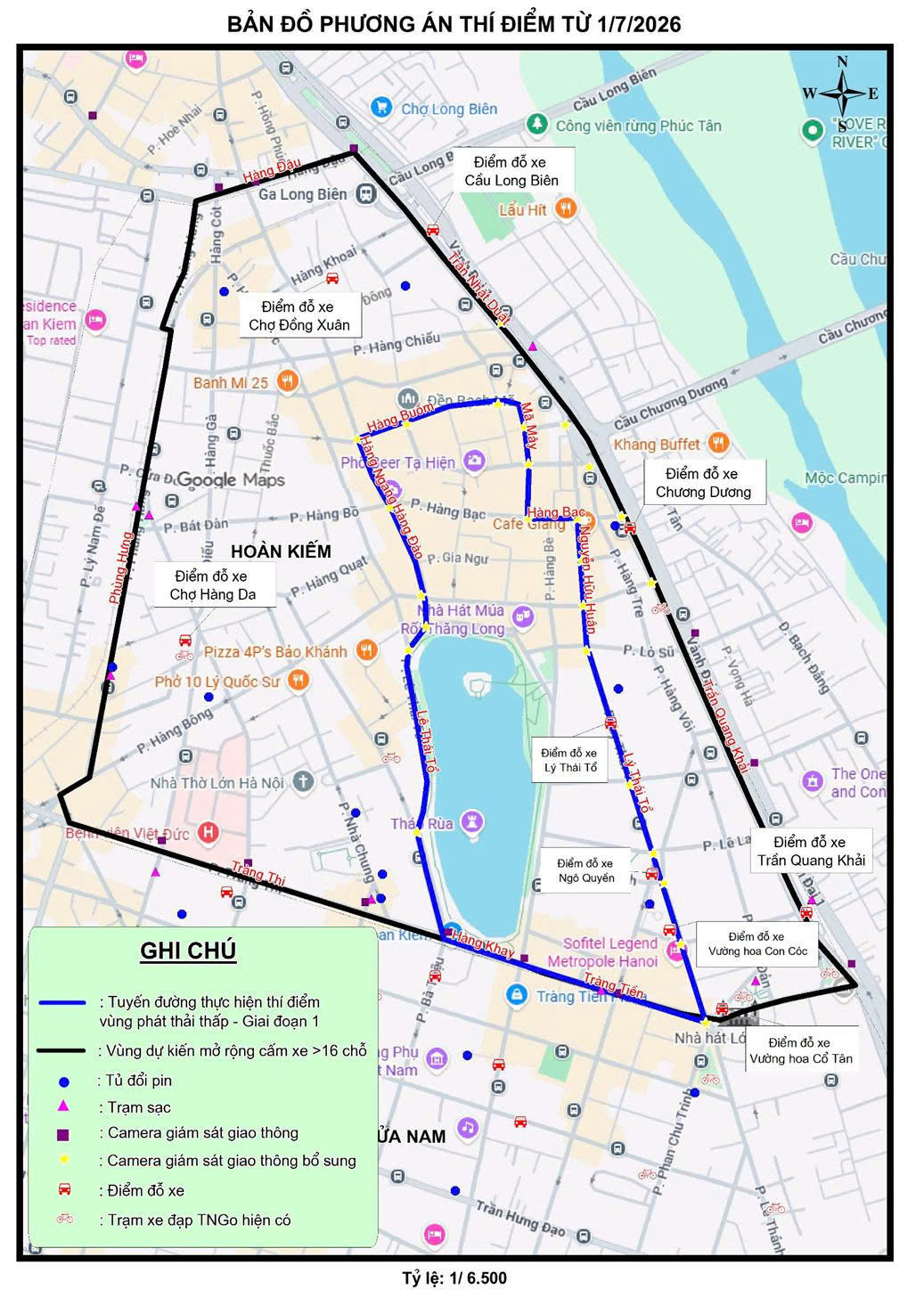 Khu vực viền xanh dự kiến sẽ thí điểm vùng phát thải thấp, cấm xe xăng dầu từ 1/7/2026