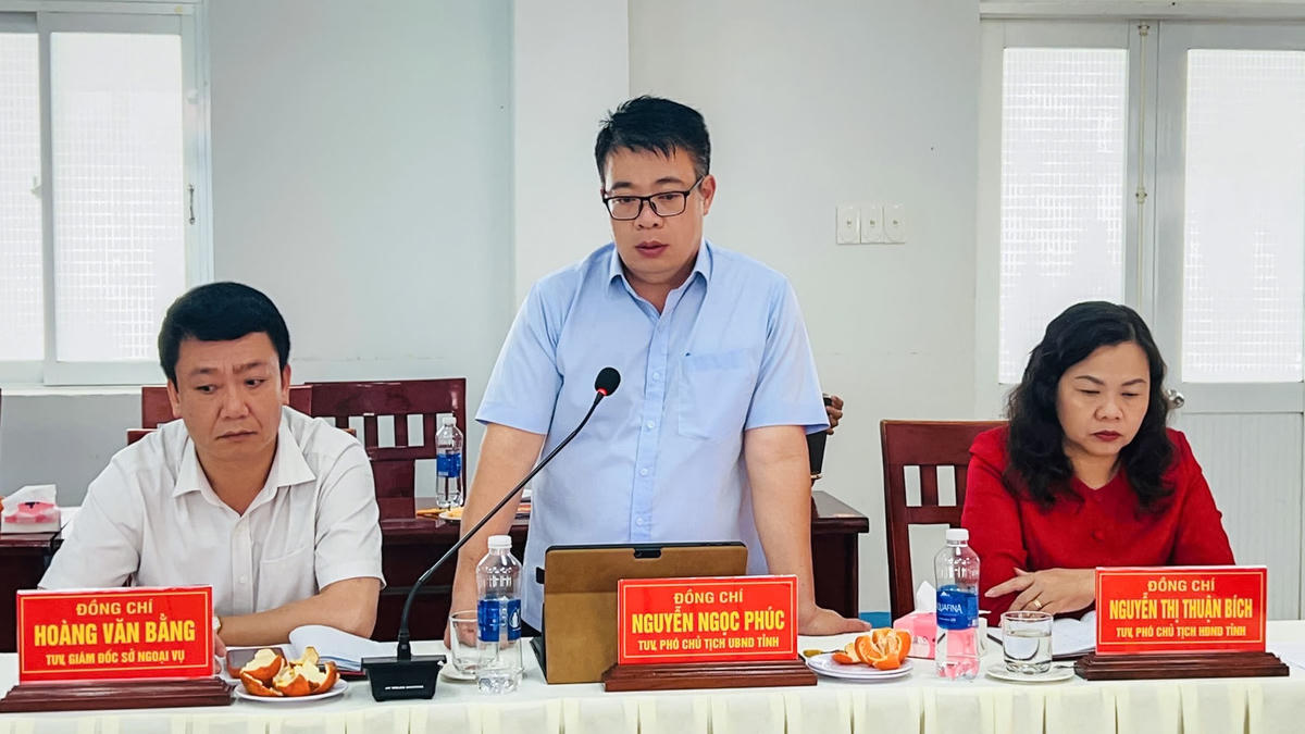 Ông Nguyễn Ngọc Phúc, Tỉnh ủy viên, Phó Chủ tịch UBND tỉnh Lâm Đồng phát biểu tại buổi làm việc.