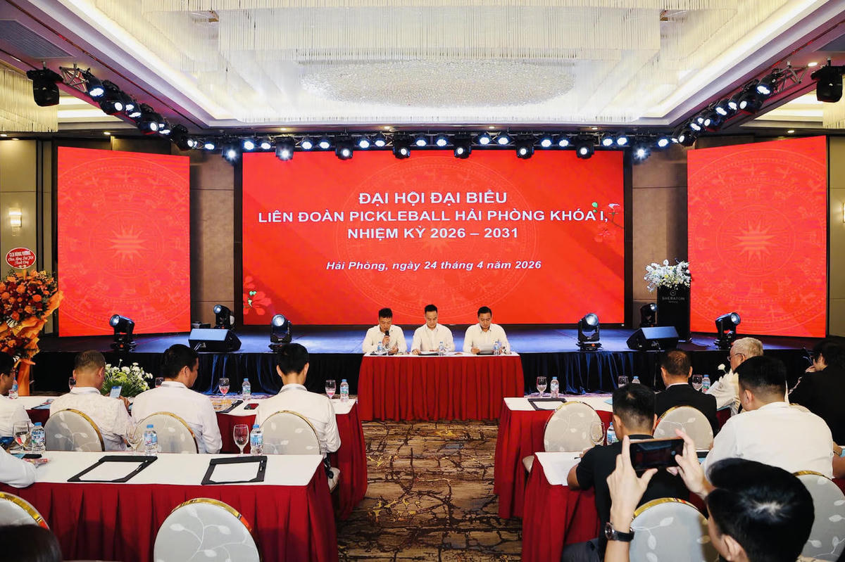 Đại hội thành lập Liên đoàn Pickleball Hải Phòng khóa I, nhiệm kỳ 2026–2031. Ảnh: NP.
