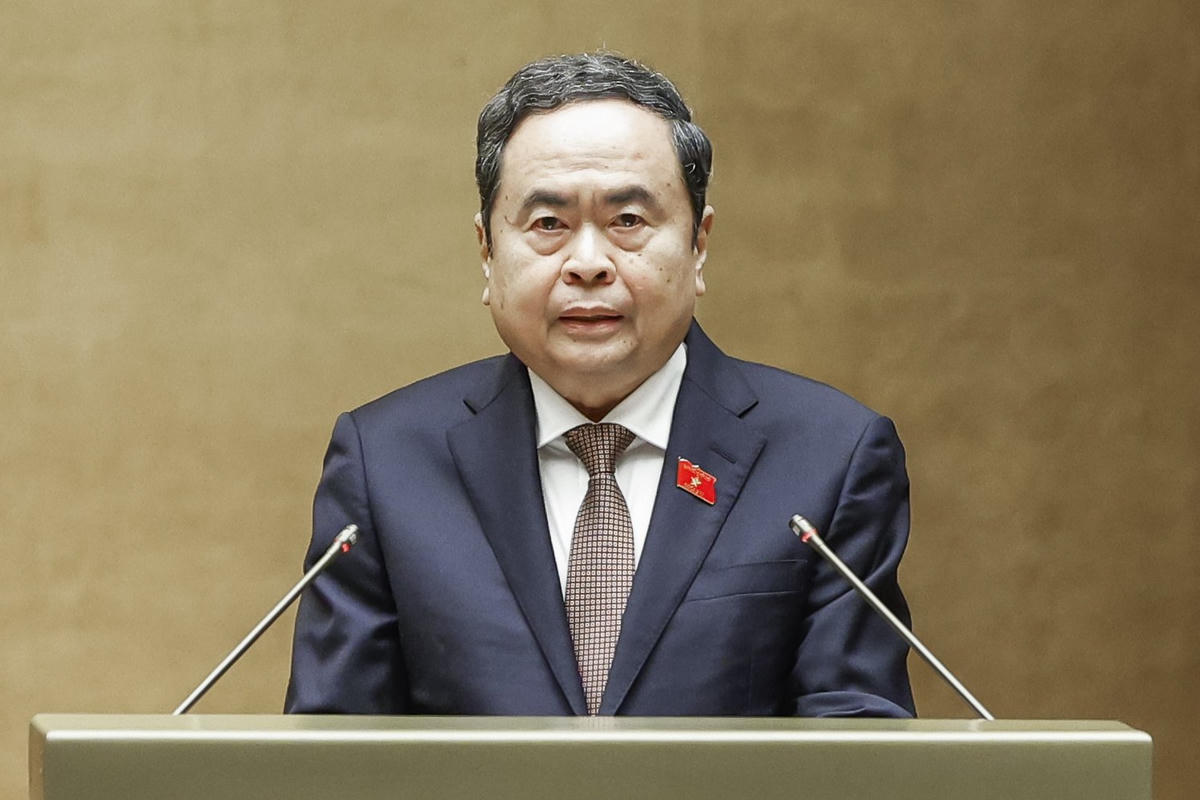 Chủ tịch Quốc hội Trần Thanh Mẫn phát biểu bế mạc. Ảnh: Quang Vinh