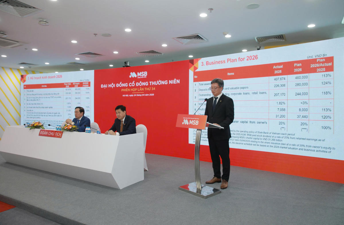 Năm 2026 MSB đặt mục tiêu lợi nhuận trước thuế 8.000 tỷ đồng. Ảnh: K.T.