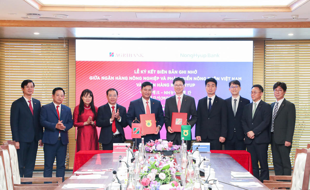 Agribank và NongHyup Bank ký kết Biên bản ghi nhớ ngày 22/4/2026.