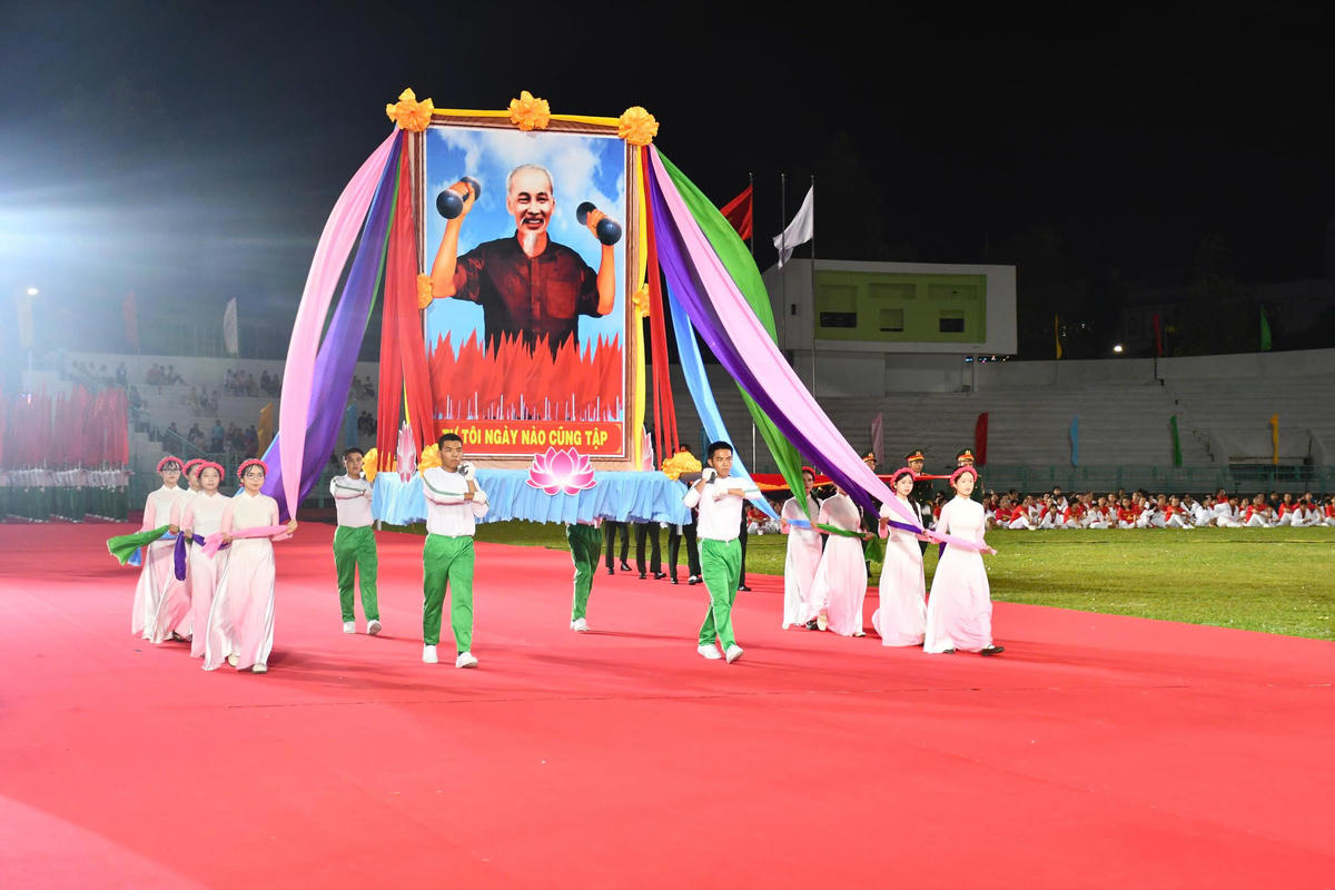 Lễ khai mạc Đại hội Thể dục Thể thao tỉnh Tây Ninh lần đầu tiên sau sáp nhập. Ảnh: Q.Vinh.