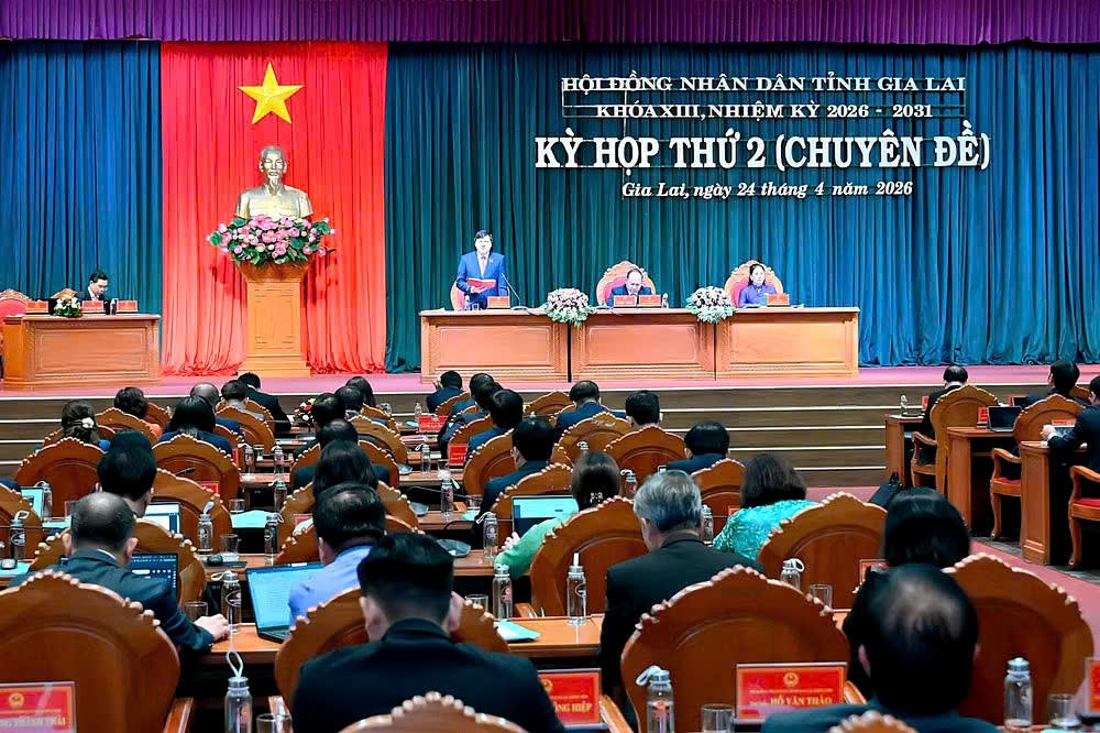 Quang cảnh kỳ họp thứ 2, HĐND tỉnh Gia Lai khóa XIII. Ảnh: CV.