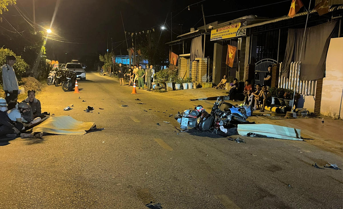 Hiện trường nơi xảy ra vụ tai nạn giao thông. Ảnh: CV.