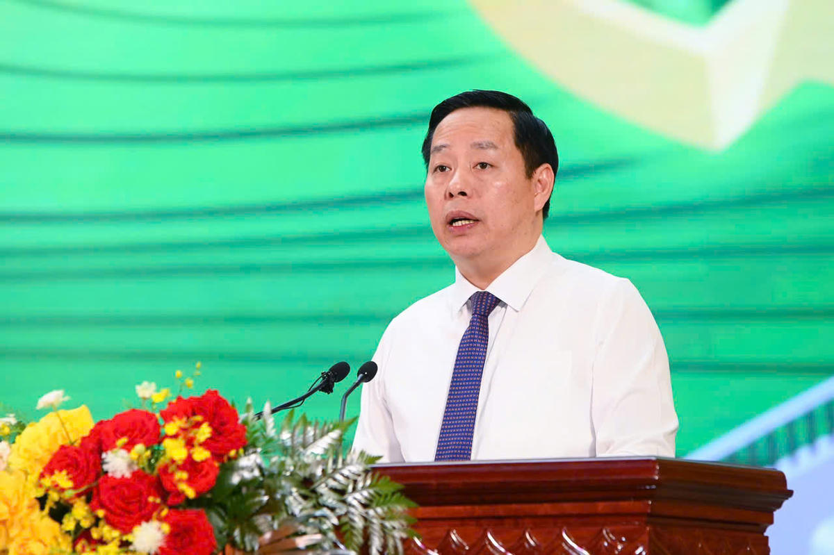 Ông Hà Quang Trung - Chủ tịch UBND tỉnh Lai Châu phát biểu tại hội nghị.