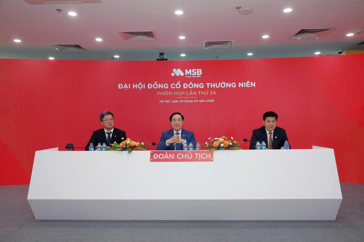 Đại hội cổ đông MSB đã thông qua kế hoạch&nbsp;kinh doanh của ngân hàng trong năm 2026&nbsp;và phương án tăng vốn điều lệ. Ảnh: M.N.