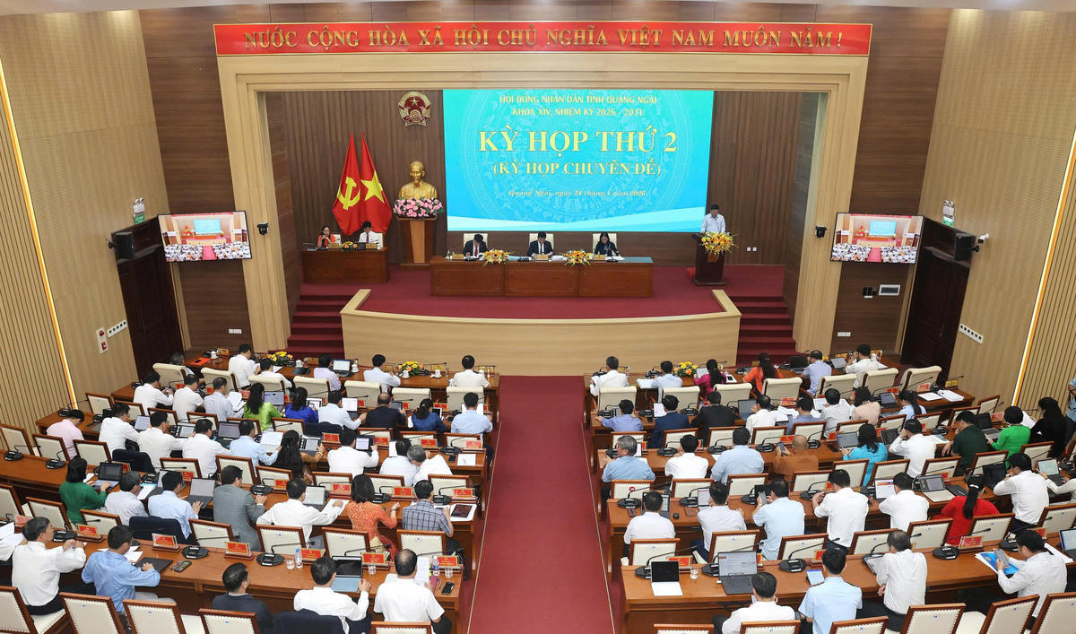Quang cảnh kỳ họp thứ 2, HĐND tỉnh Quảng Ngãi khóa XIV. Ảnh: CV.