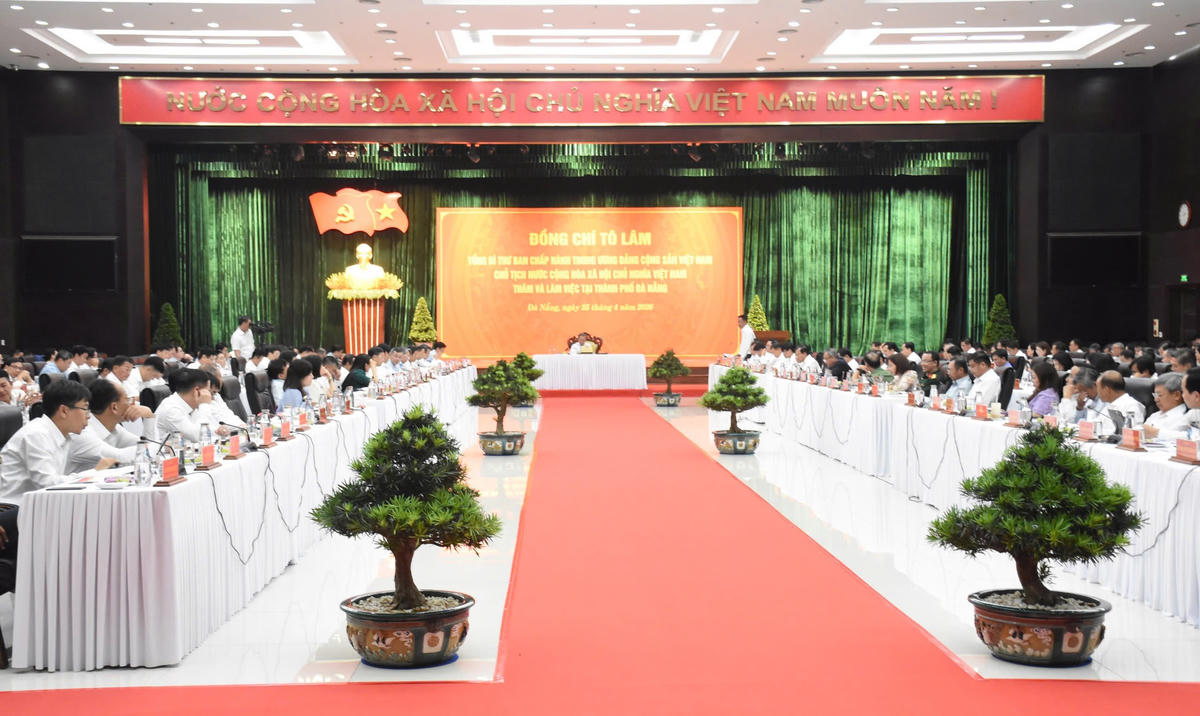 Tổng Bí thư, Chủ tịch nước Tô Lâm làm việc với TP Đà Nẵng. Ảnh: Nguyễn Tú.