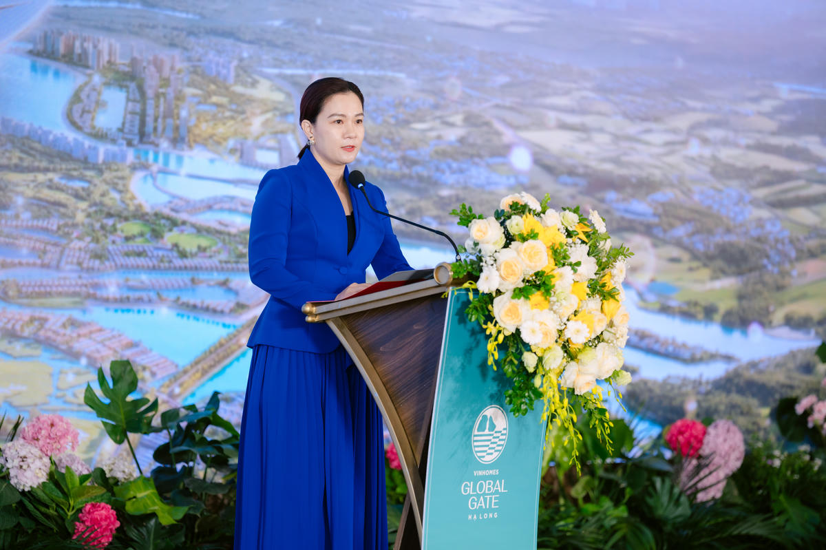 &nbsp;Bà Nguyễn Thu Hằng, Tổng Giám đốc Công ty Cổ phần Vinhomes phát biểu tại sự kiện.