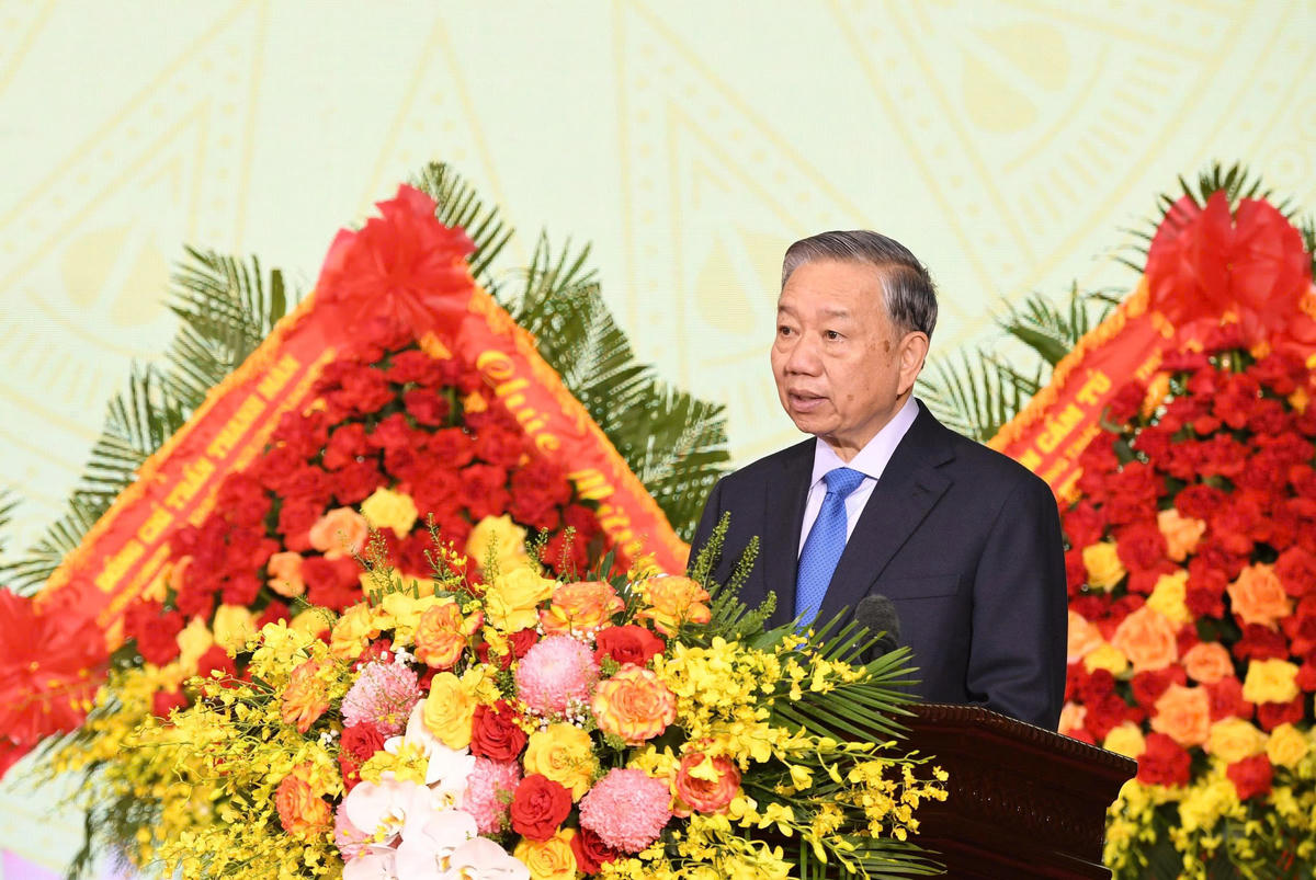 Tổng Bí thư, Chủ tịch nước Tô Lâm phát biểu tại buổi lễ. Ảnh: Văn Viễn.