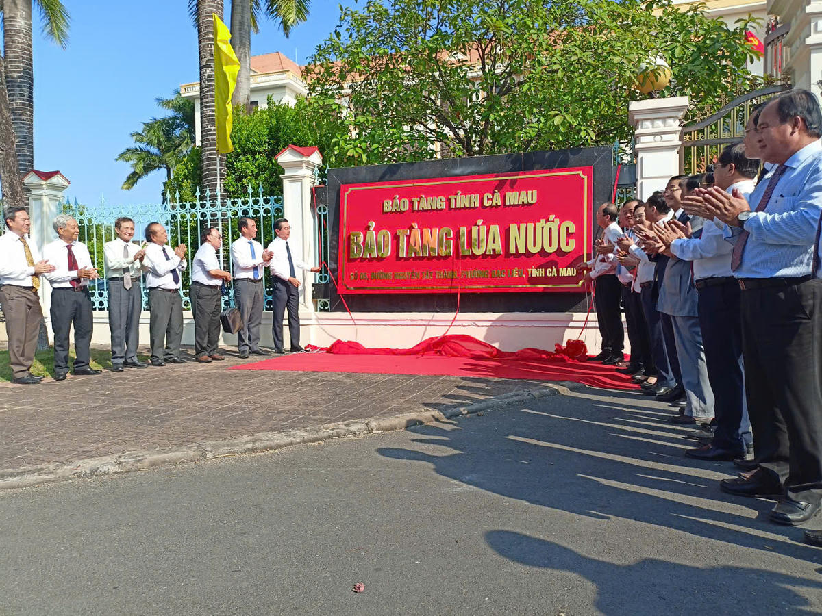 Các đại biểu tại Bảo tàng Lúa nước.