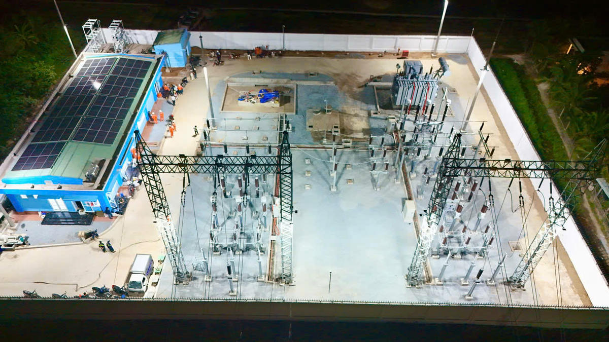 Công trình Trạm biến áp 110kV Tân Trụ được đóng điện thành công ngày 24/4/2026.