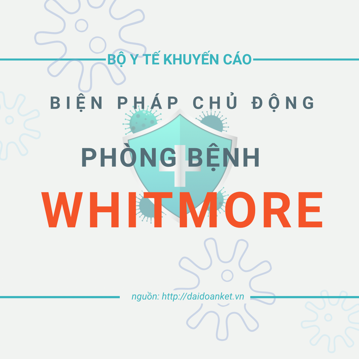 Các biện pháp chủ động đề phòng bệnh Whitmore