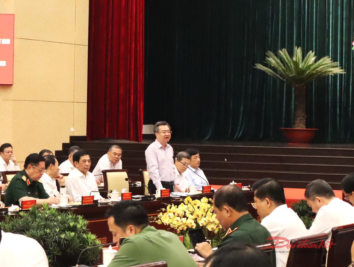 Ông&nbsp;Nguyễn Thanh Nghị, Ủy viên Bộ Chính trị, Bí thư Trung ương Đảng, Trưởng Ban Chính sách, Chiến lược Trung ương phát biểu. Ảnh: T.Luân.