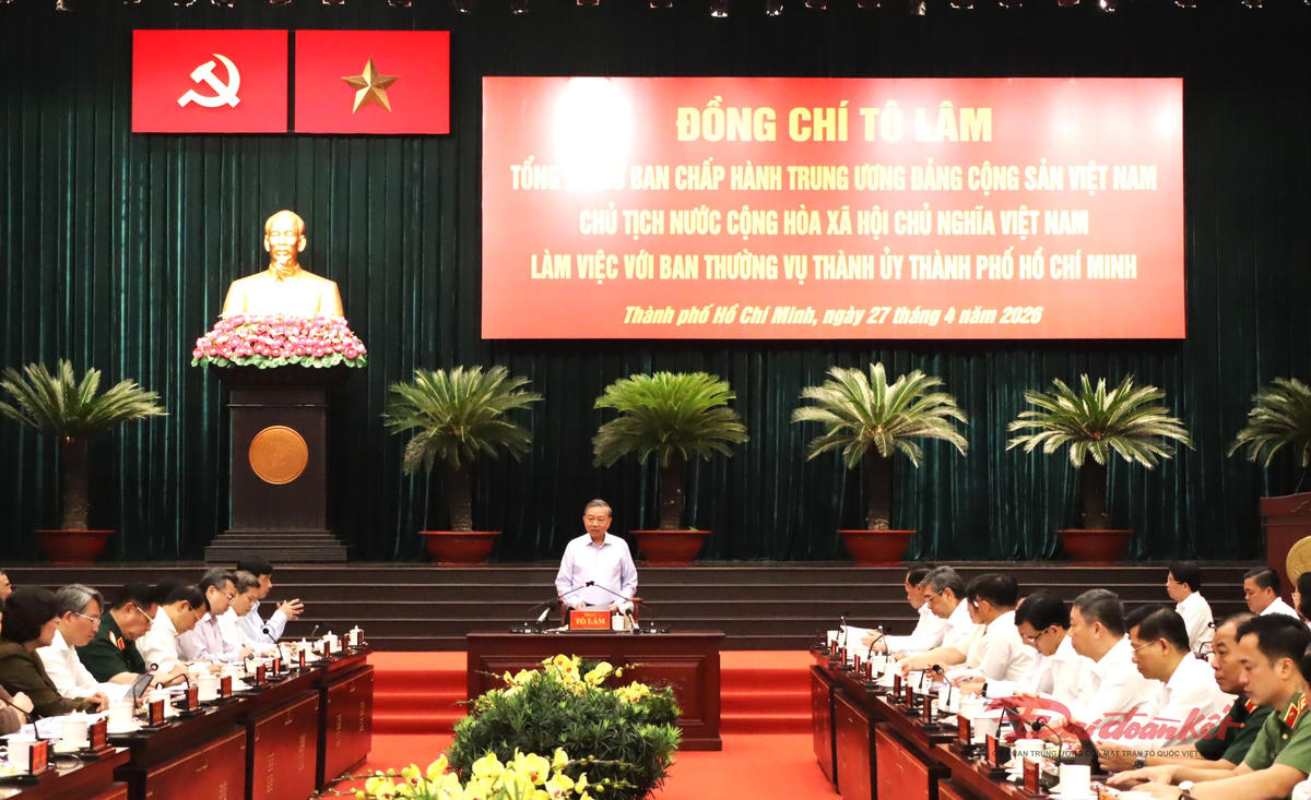 Tổng Bí thư, Chủ tịch nước Tô Lâm phát biểu chỉ đạo tại buổi làm việc. Ảnh: T.Luân.