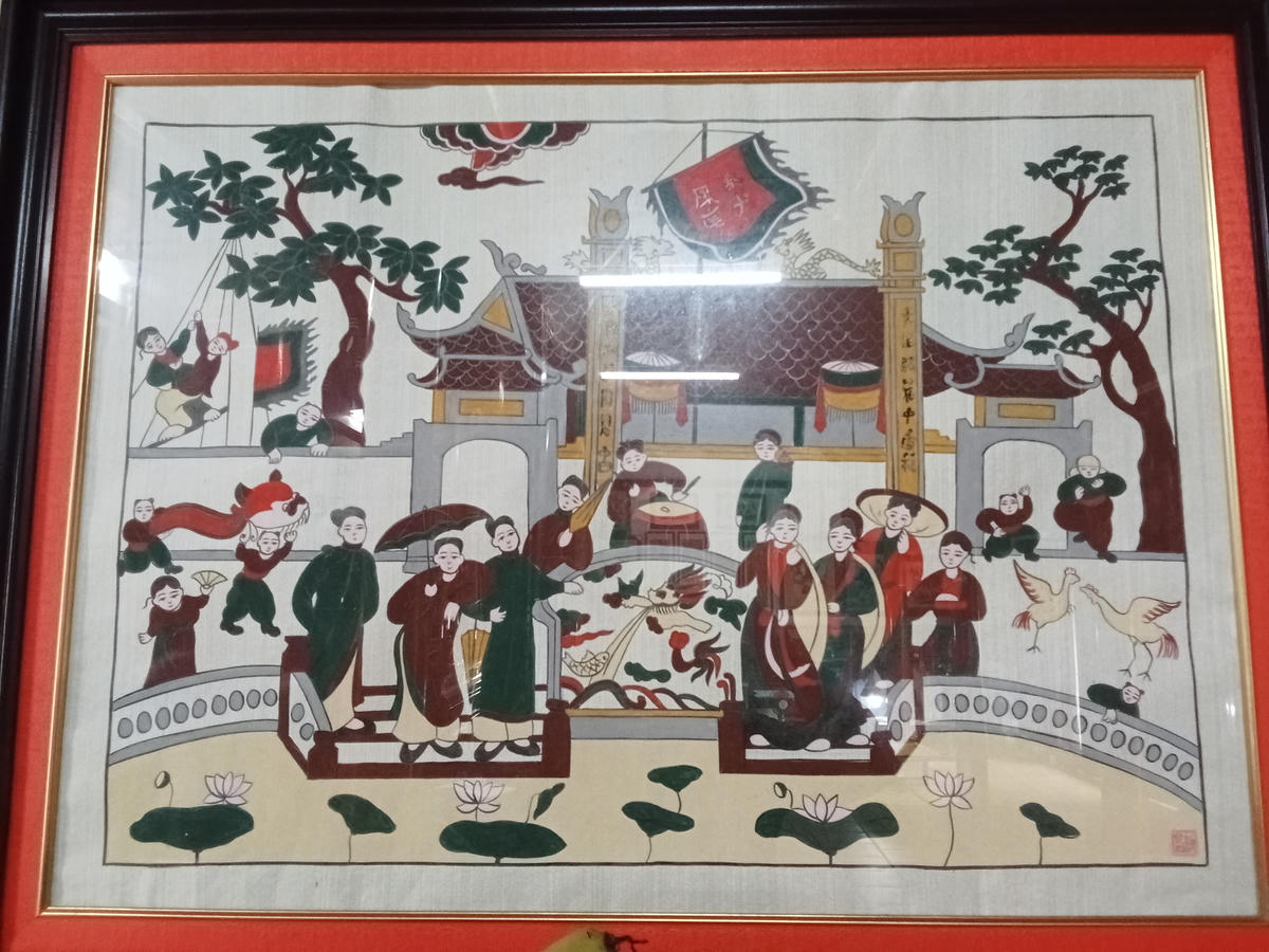 Bức tranh Quan họ một sáng tác mới của họa sĩ Nguyễn Đăng Chế.
