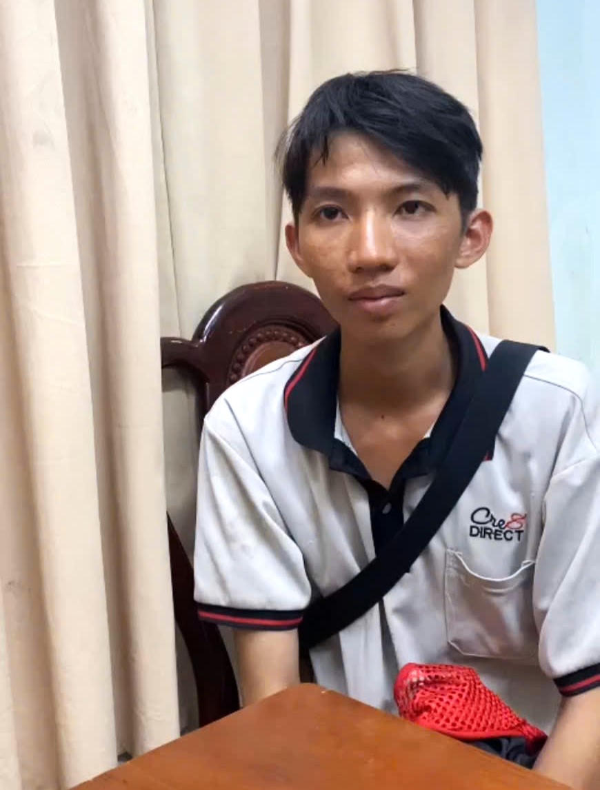 Đối tượng Nguyễn Minh Cảnh tại cơ quan công an. Ảnh: CA.