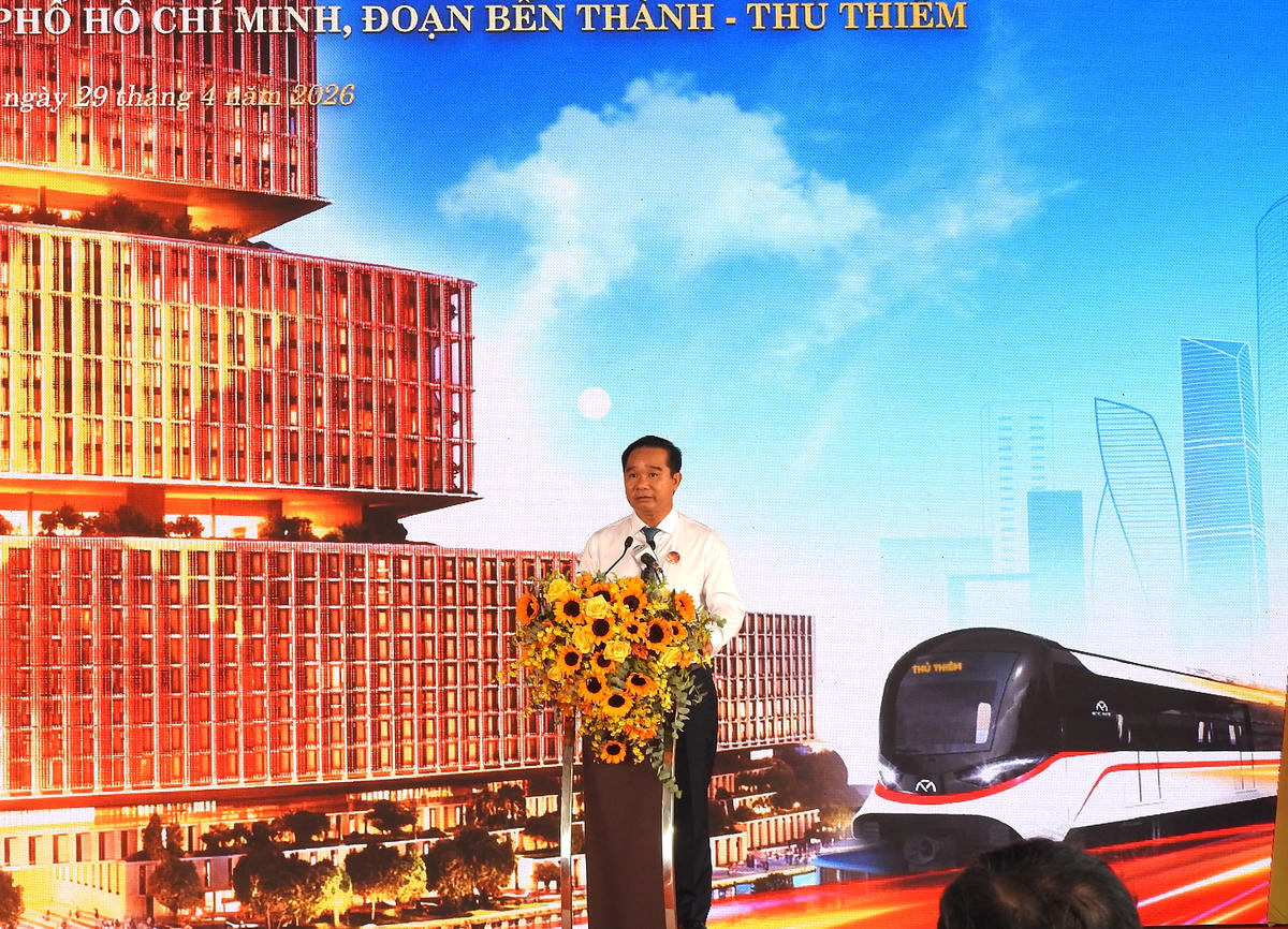 Ông Nguyễn Văn Được, Chủ tịch UBND TP Hồ Chí Minh phát biểu tại buổi lễ. Ảnh: Đ.Xá.