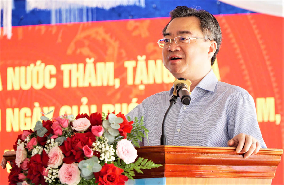 Ông Nguyễn Thanh Nghị, Trưởng Ban Chính sách, Chiến lược Trung ương phát biểu tại buổi thăm hỏi. Ảnh: CV.