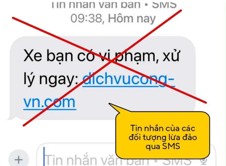 Tin nhắn lừa đảo của các đối tượng gửi đến người dân.