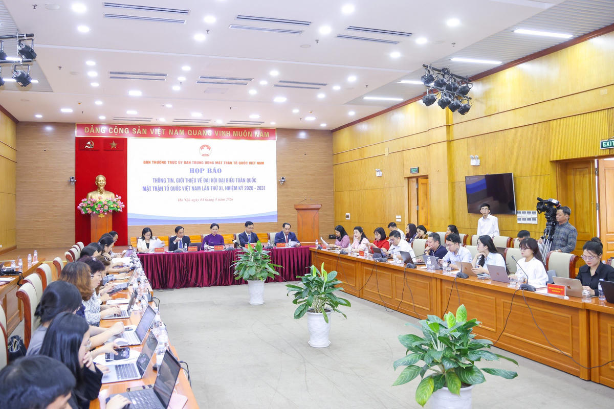 Ban Thường trực UBTƯ MTTQ Việt Nam tổ chức họp báo thông tin, giới thiệu về Đại hội đại biểu toàn quốc MTTQ Việt Nam lần thứ XI, nhiệm kỳ 2026-2031. Ảnh: Quang Vinh.