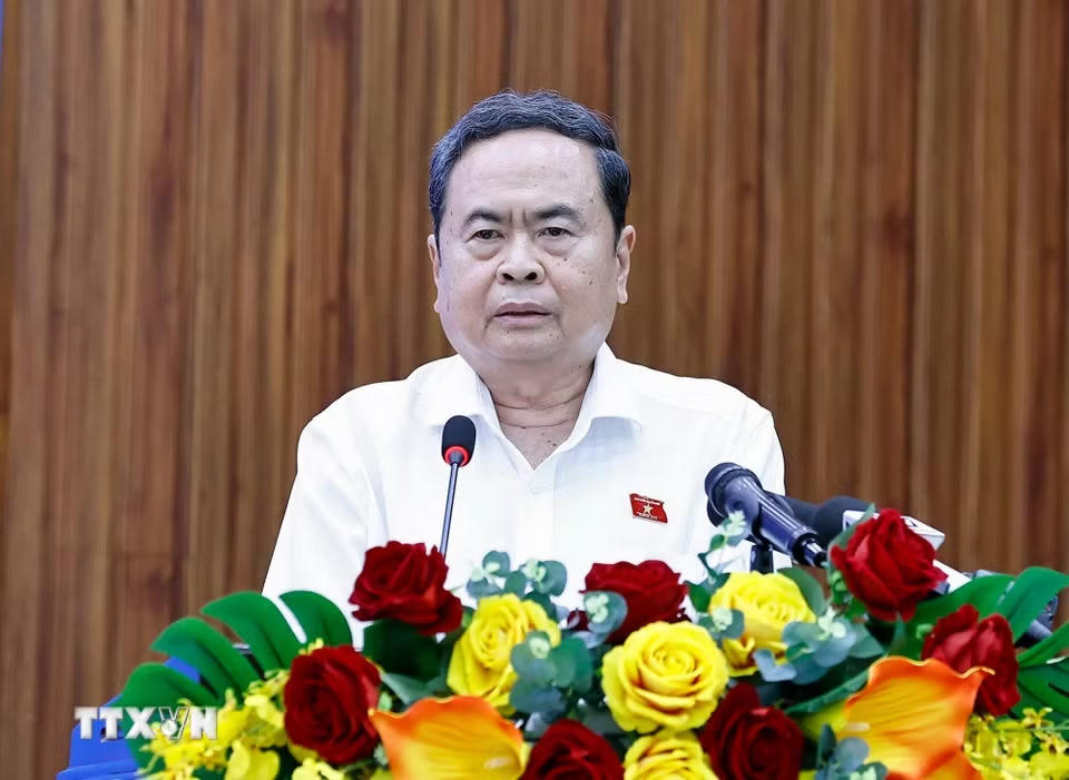 Chủ tịch Quốc hội Trần Thanh Mẫn phát biểu. (Ảnh: Doãn Tấn/TTXVN)