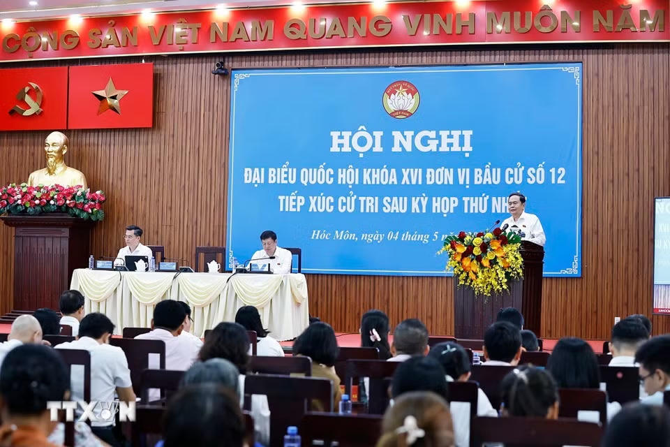 Chủ tịch Quốc hội Trần Thanh Mẫn phát biểu. (Ảnh: Doãn Tấn/TTXVN)