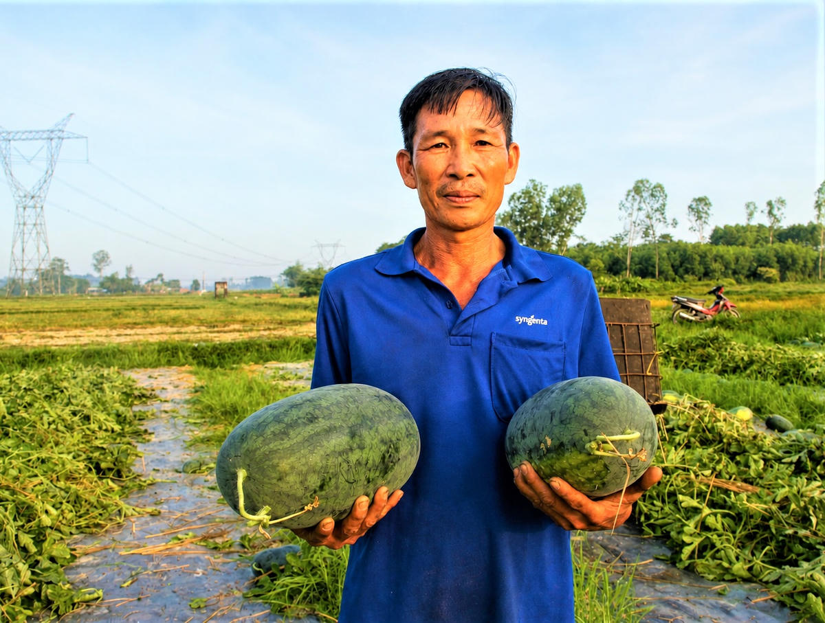 Ông Trương Lực chia sẻ về vụ dưa hấu năm nay. Ảnh: Chí Đại.