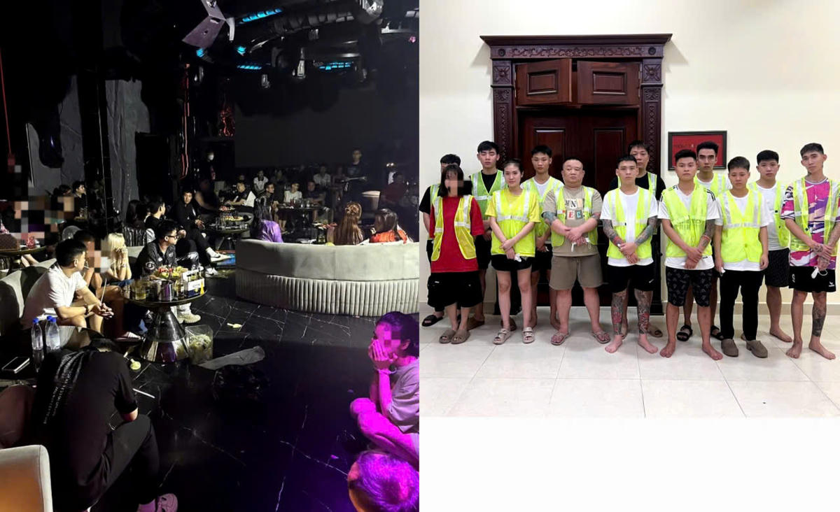 Phòng Cảnh sát hình sự, Công an TP Hà Nội kiểm tra cơ sở Lounge Gas Remix đã tạm giữ 13 đối tượng để điều tra về hành vi buôn bán hàng cấm.