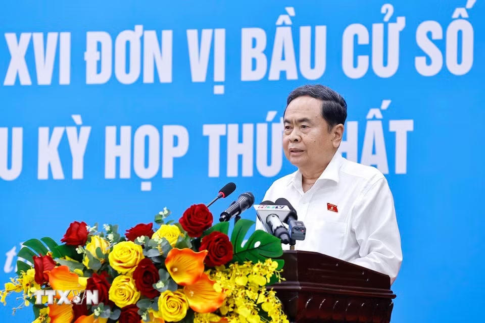 Chủ tịch Quốc hội Trần Thanh Mẫn phát biểu. (Ảnh: Doãn Tấn/TTXVN)