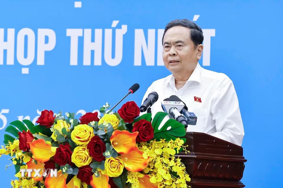 Chủ tịch Quốc hội Trần Thanh Mẫn phát biểu. (Ảnh: Doãn Tấn/TTXVN)