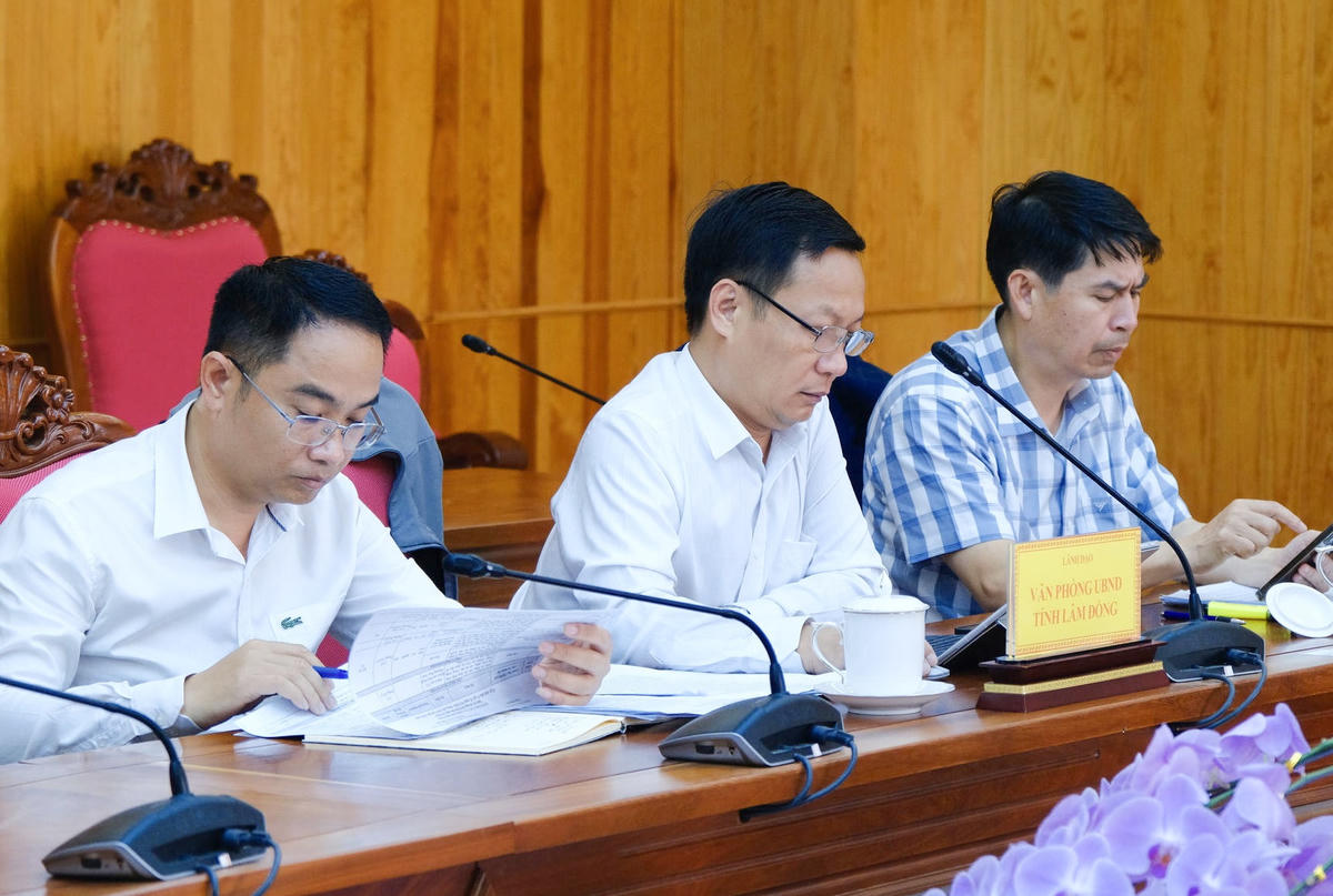 Đại diện lãnh đạo các sở, ngành tham dự buổi làm việc.