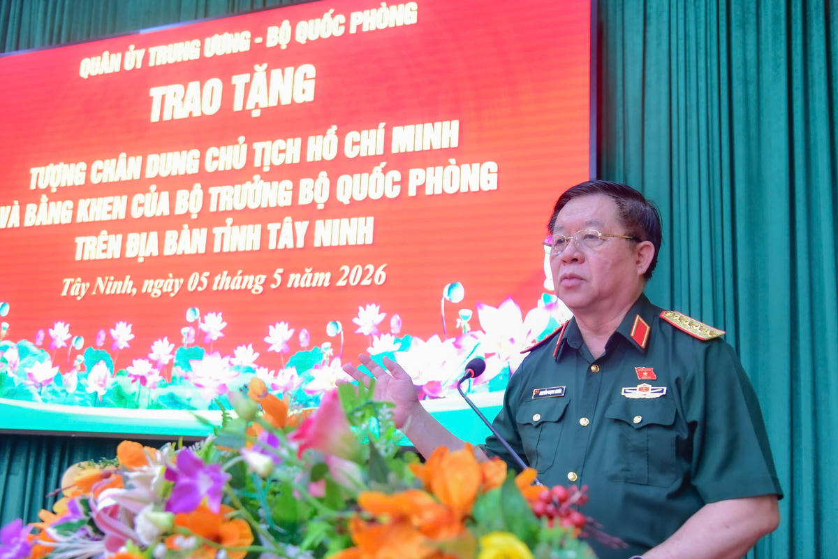 Đại tướng Nguyễn Trọng Nghĩa phát biểu tại buổi lễ. Ảnh: T.B.