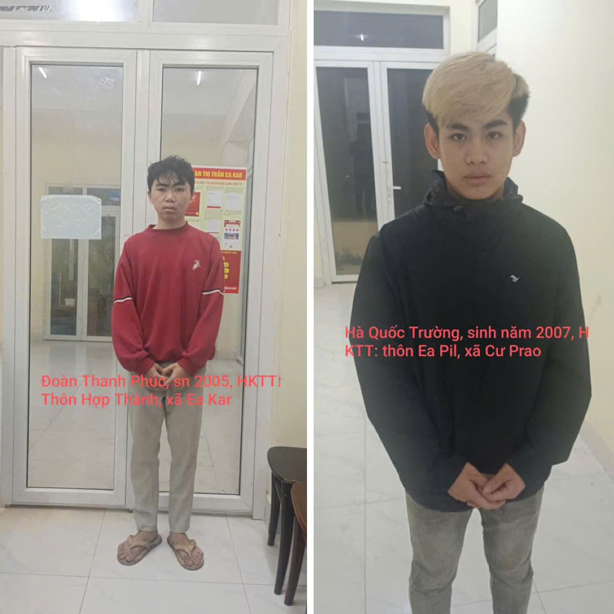 Đối tượng Đoàn Thanh Phúc và Hà Quốc Trường. Ảnh: Sỹ Đức.