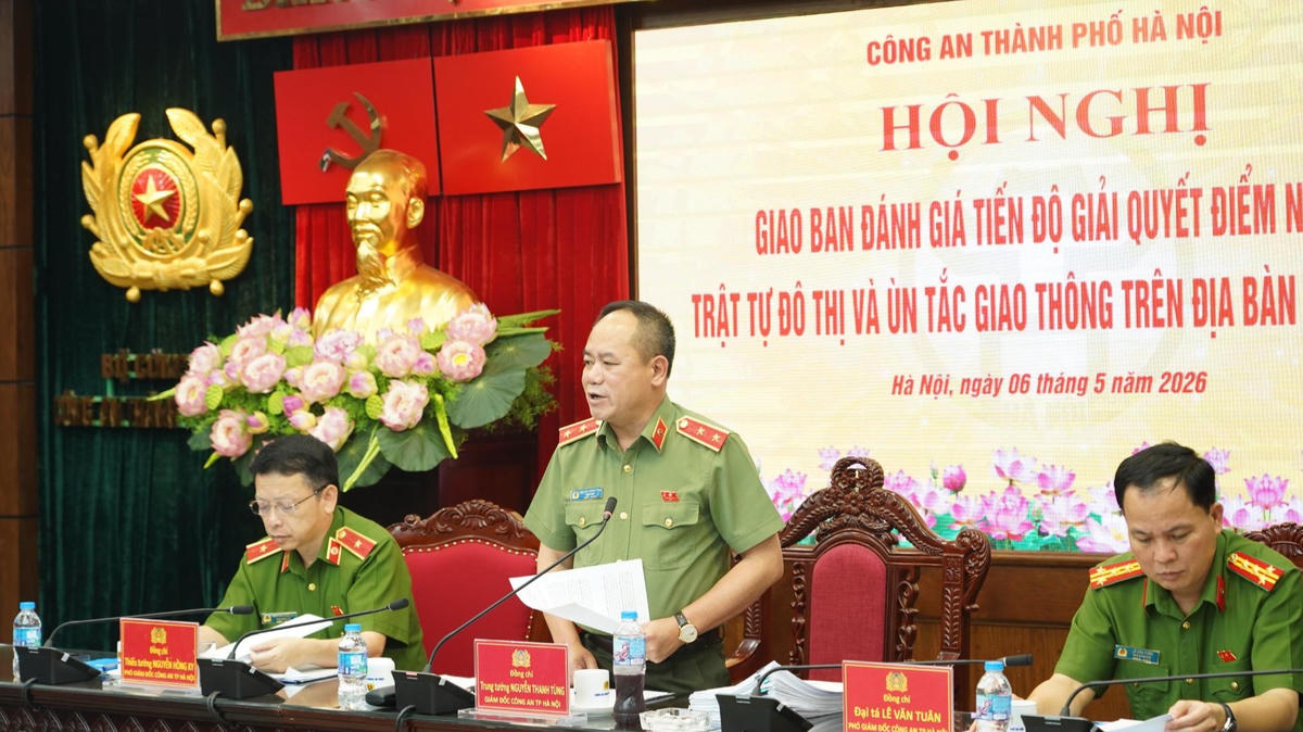 Trung tướng Nguyễn Thanh Tùng, Giám đốc Công an TP Hà Nội phát biểu kết luận.