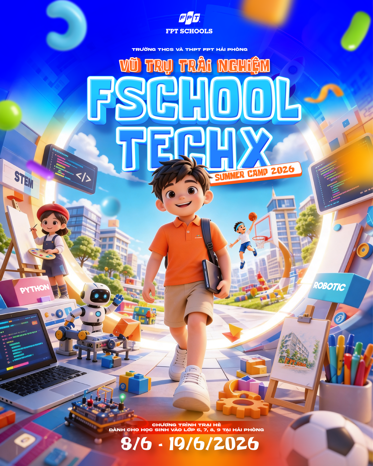 Trại hè Fschool TechX Summer Camp 2026: Vũ trụ trải nghiệm cho học sinh Hải Phòng