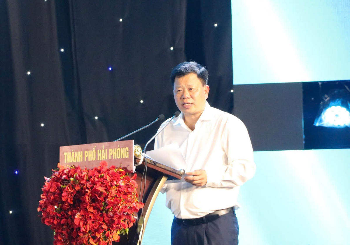 Phó Chủ tịch UBND TP Hải Phòng Lê Trung Kiên phát biểu tại sự kiện. Ảnh: VD.&nbsp;