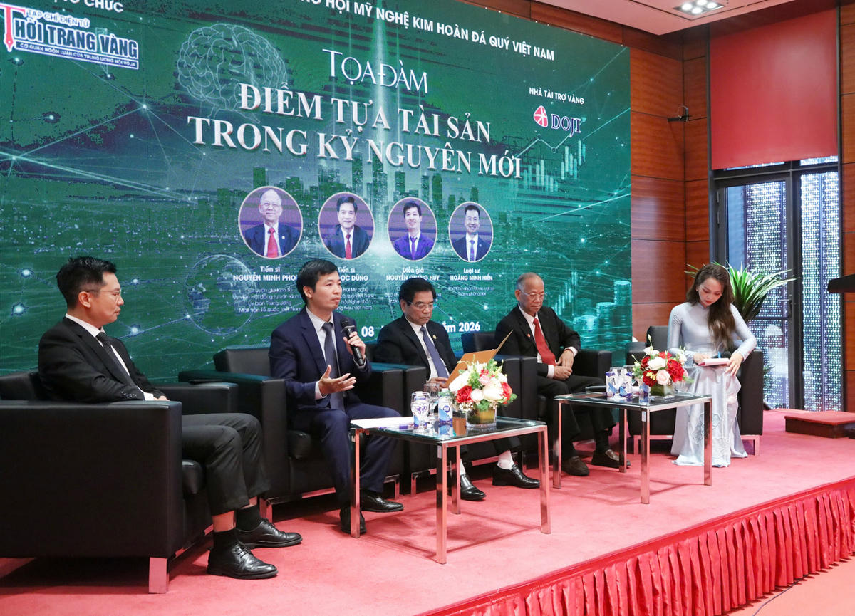 Tọa đàm “Điểm tựa tài sản trong kỷ nguyên mới” xoay quanh nhiều vấn đề nóng về thị trường vàng trong nước.&nbsp;