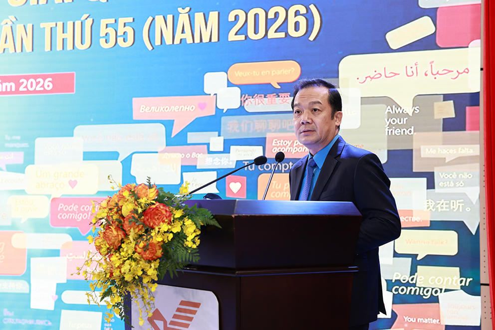 Thứ trưởng Thứ trưởng Bộ Khoa học và Công nghệ Phạm Đức Long - Trưởng Ban Tổ chức Cuộc thi phát biểu tại buổi Lễ.