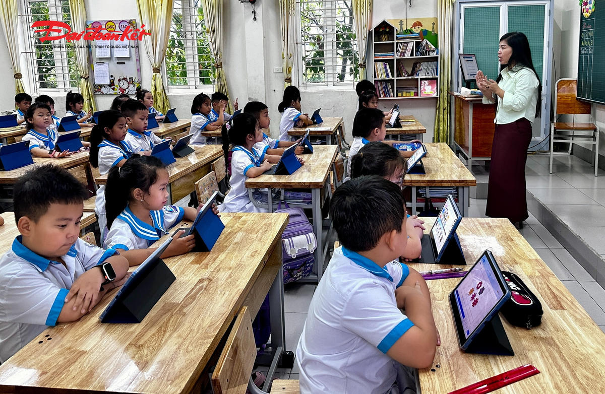 "Lớp học thông minh 1A" của Trường Tiểu học Nguyễn Du. Ảnh: HN.