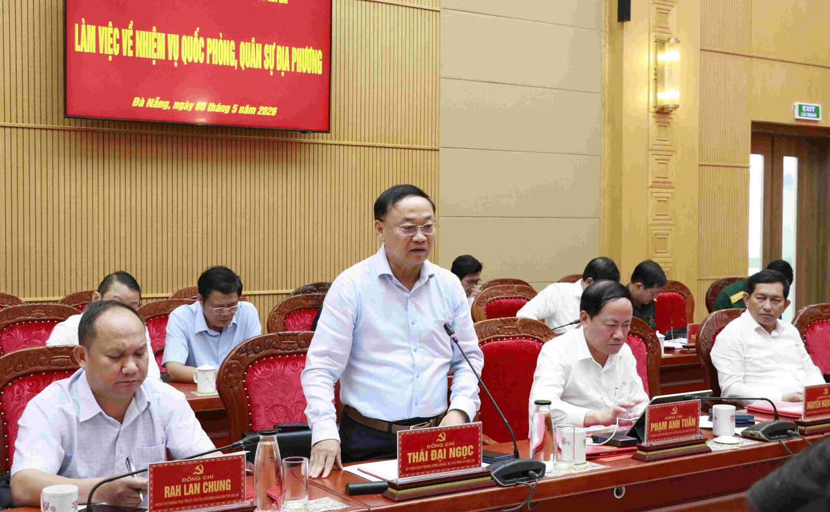 Bí thư Tỉnh ủy Gia Lai Thái Đại Ngọc phát biểu tại buổi làm việc. Ảnh: QK.