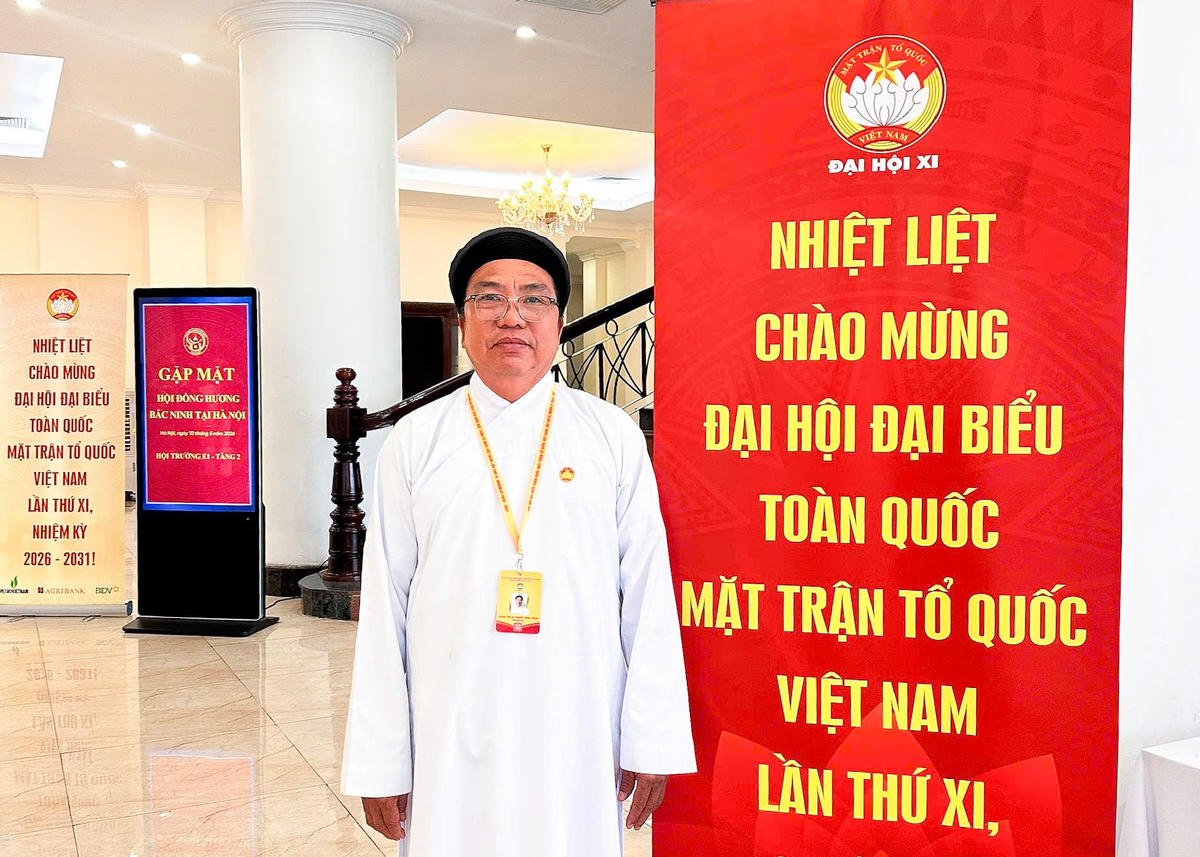 Chánh Phối sư Huỳnh Thanh Phong, Ủy viên Ủy ban Trung ương MTTQ Việt Nam, Trưởng Ban Thường trực Hội thánh Cao Đài Tiên Thiên. Ảnh: Lê Khánh