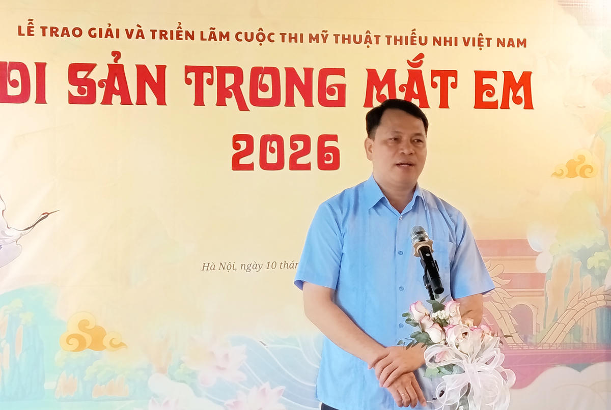 Giám đốc Trung tâm Hoạt động Văn hóa Khoa học Văn Miếu – Quốc Tử Giám, ông Lê Xuân Kiêu phát biểu. 