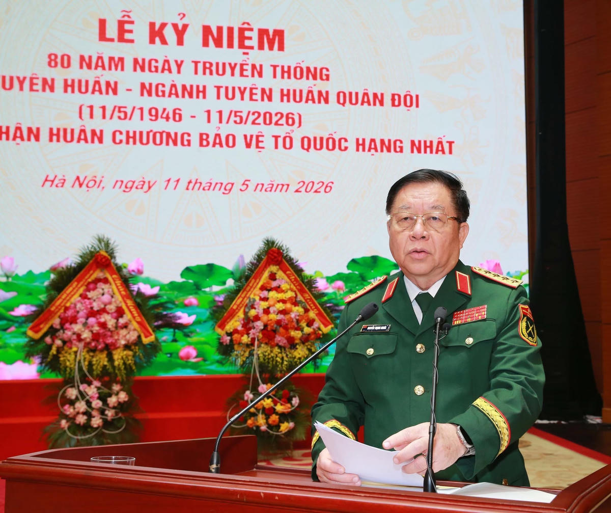 Đại tướng Nguyễn Trọng Nghĩa phát biểu tại lễ kỷ niệm. Ảnh: Trọng Đức